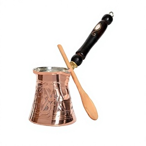 Admirable diseño árabe de acero para café, tetera con mango de madera y cuchara, utensilios de cocina, tetera a los precios más bajos - Product Image 1