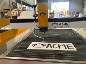 เครื่องตัดวอเตอร์เจ็ท CNC 3 แกนอุตสาหกรรม ความแม่นยำสูง ใช้แรงดันน้ำเย็นสำหรับตัดสแตนเลส แก้ว และหินอ่อน - Product Image 3