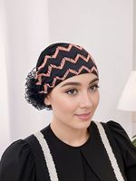 Chapeau bandeau de travail pour femme, toutes saisons, anti-poussière, anti-cheveux gris, respirant, séchage rapide, en fibre acrylique, dentelle zigzag, élastique
