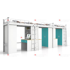 Muebles escolares modernos cama de pared <span class=keywords><strong>litera</strong></span> plegable <span class=keywords><strong>Horizontal</strong></span> para estudiantes con casillero de escritorio para dormitorio Hotel cama de dormitorio de Metal duradero - Product Image 2