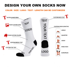 Calzini da uomo in cotone traspirante con stampa personalizzata con Logo di Design per gli sport primaverili - Product Image 5
