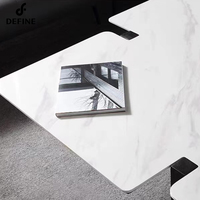 Karois — table basse de forme carrée irrégulière, forme carrée, design nordique, luxueuse, en pierre de marbre, moderne, nouveauté