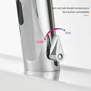 Sensor Smart Touchless Water Tap Banheiro Brass Faucet One Hole Wash Hand Basin Tap Misturador de água automática Torneira de água fria e quente