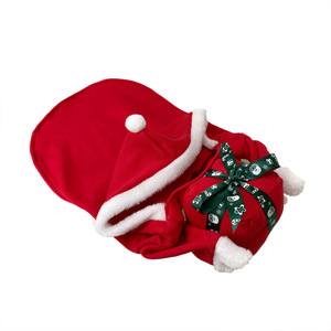 Costume de Noël pour chien en peluche rouge et blanc avec bois de renne, tenue décorative bonhomme de neige 3D pour chiens de taille moyenne à grande - Product Image 4