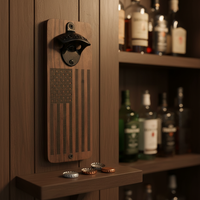 Ouvre-bouteille en bois de noyer avec aimant dissimulé, attrape-capsule magnétique, ouvre-bouteille artisanal en bois de noyer avec ouvre-bouteille intégré