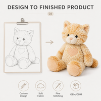 Jouets en peluche chat orange sur mesure, doux, anti-stress, en polyester, tissu super doux, impression de logo personnalisée, emballage cadeau