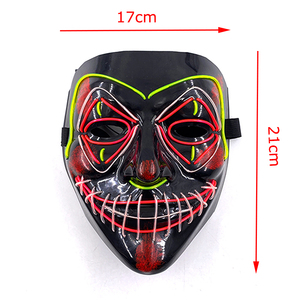 Halloween LED Neon Light-Up Full Face Máscara que brilla intensamente Disfraz de cosplay de fantasma en forma de <span class=keywords><strong>purga</strong></span> para mujeres y hombres Decoraciones de fiesta - Product Image 4