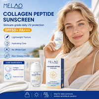 Crème solaire visage au collagène en marque propre SPF50 PA+++ Protection UV Non grasse Hydratante Sans traces blanches