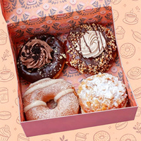 Boîte à donuts biodégradable en carton, boîtes de boulangerie en papier, impression personnalisée, boîte à beignets