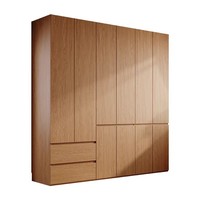 Armoire en chêne massif pour chambre à coucher, design sectionnel de style nordique, porte simple, portes amovibles en bois massif, meubles de plafond pour la maison