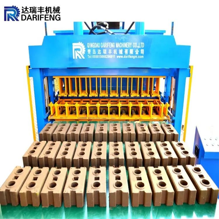 Línea de producción automática de ladrillos entrelazados de DF10-10, máquina de fabricación de barro y tierra comprimida, precio en venta