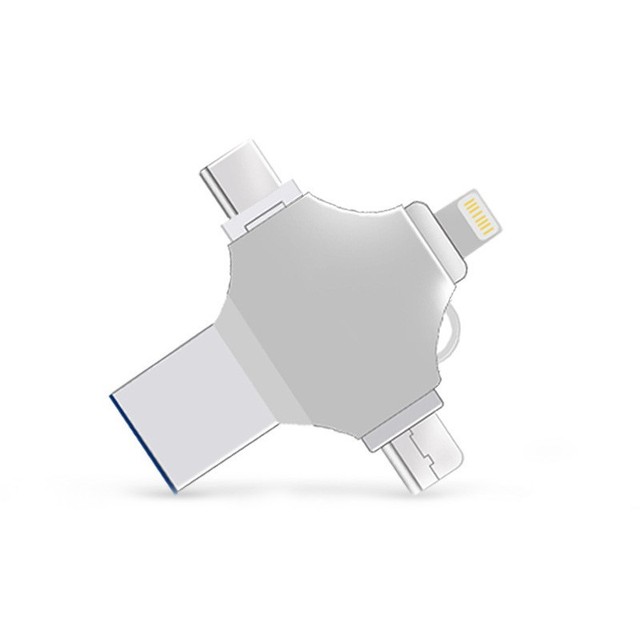 4-in-1 Metal High-Speed USB Flash Drive for Smartphones & Computers Apple & Android Compatible Rotation Feature Custom Logo-Gift