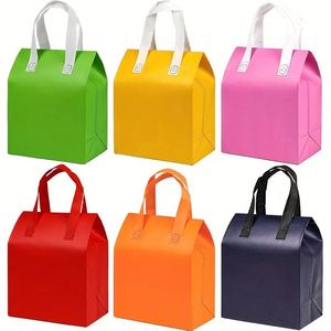Custom Portable Insulated Takeaway Bag Reusable Waterproof <b>Foldable</b> Non Woven Cooler Bag for Food Grade - Product Image 1