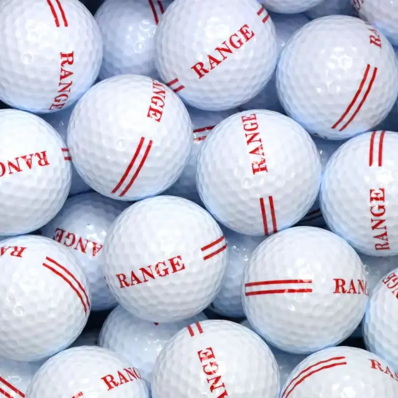 2 layer golfball custom logo bulk cheap golf practice range golf ball white yellow golf balls