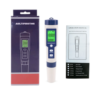 Stylo numérique portable 5-en-1 pour la qualité de l'eau : pH, EC, TDS, salinité, température – Testeur LCD pour eau potable et aquarium