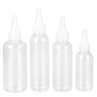 Flacon à presser en plastique avec couvercle torsadé, flacon distributeur transparent de 60 ml, flacon pulvérisateur vide pour sauce liquide, artisanat, tourisme
