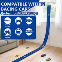 Jouets de piste de course flexibles pour enfants Flex Race Car Ramp Track Rolls up Portable DIY Racetrack Compatible avec Diecast 1/64th Cars