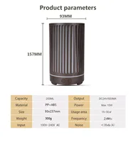 Diffuseur d'huiles essentielles ultrasonique personnalisé avec logo, 200 ml, effet bois, diffuseur d'arômes électrique avec télécommande et minuterie