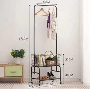 Clothing Store Garment Storage Stand Holder Industrial <strong>Pipe</strong> Clothes <strong>Rack</strong> Moving Wheels Clothing Store <strong>Display</strong> <strong>Rack</strong> - Product Image 4