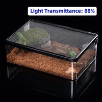 PC Clear Reptiles Accessoires Boîte D'incubation Terrarium Cage pour Grenouille Araignée Insecte Vitrines Gecko