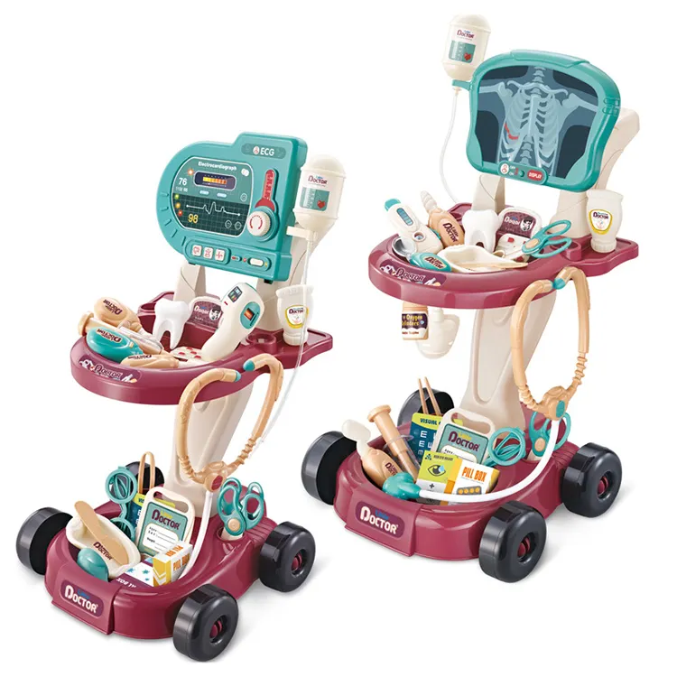 Simulation Medical Trolley Nurse Doctor Set Plastic Education Pretend Play House Toys