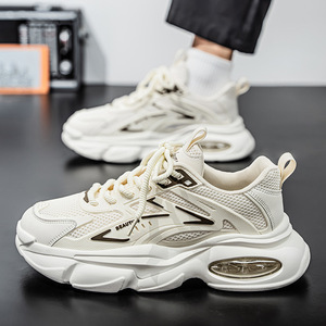 Zapatos deportivos casuales de malla transpirable para hombre, modernos, ligeros, suaves, para correr, con suela gruesa y función de aumento de altura. - Product Image 2