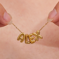 Joyería Minimalista Personalizada de Acero Inoxidable Resistente al Deslustre, Chapada en Oro de 18k, Letra Inicial en Relieve 3D