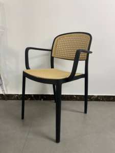 Sillas de Comedor Apilables de Ratán PP con Reposabrazos, Modernas, de Plástico, para Apartamentos, Hoteles y Restaurantes, Venta al Por Mayor - Product Image 3