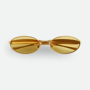 Bottega BV Vintage Oval Frame Sunglasses Polished Metal Frame Stylish Shades for Driving Commute Veneta - Product Image 5