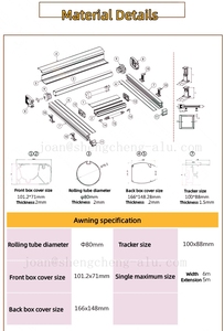 Protection solaire personnalisée ombre toit conservatoire auvent horizontal rétractable pour vérandas - Product Image 5