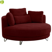 Redde Boo Chaise de canapé simple en tissu design rond de grande taille avec pieds en métal pour villa de loisirs