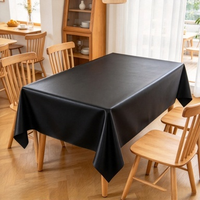 Nappe de table en cuir PU imperméable, nappe rectangulaire à grain gaufré pour la décoration de la salle à manger et de la maison