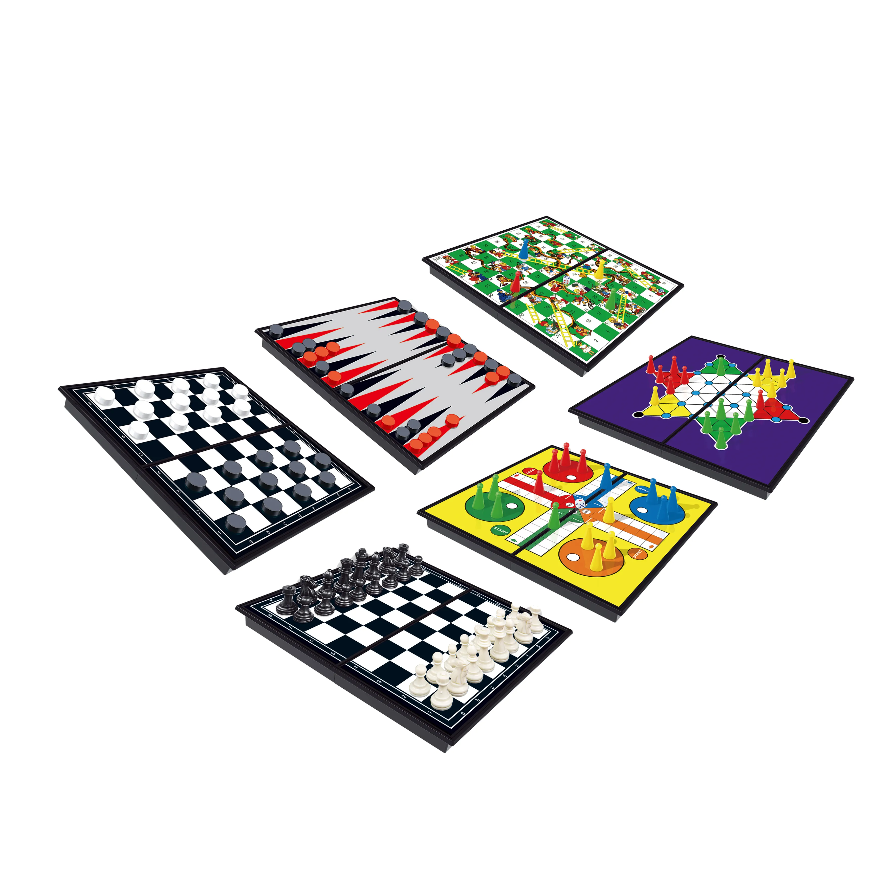 Kit di scacchiera magnetica in plastica per bambini personalizzato giochi di dama giochi di serpenti e scale gioco di scacchi da tavolo volante