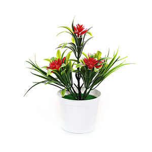 Ensemble de plantes artificielles en pot avec fleurs colorées, mini décoration de bureau en plastique, décoration d'intérieur, 40g, production propre - Product Image 5