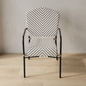 Fauteuil d'extérieur en fer et plastique au design moderne - Chaise de bistrot minimaliste durable et résistante aux intempéries pour villa - Product Image 2