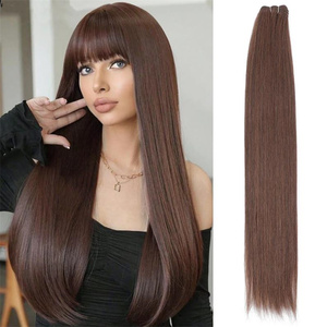 Extensions de cheveux synthétiques non-Remy de 26 pouces, 150g, lisses comme des baguettes, doux, couleur <span class=keywords><strong>blond</strong></span> piano 27-613, pour cheveux bruns naturels, tissage à la machine - Product Image 1