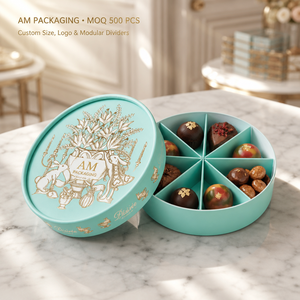 Custom Print Biodegradable Paperboard Food Storage Containers with Lids Luxury Chocolate Bon Bon <b>Gift</b> <b>Box</b> <b>Round</b> Shape Paper Tube - Product Image 1