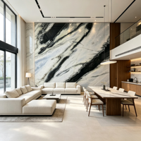 Dalle de marbre noir et blanc de haute qualité, pierre naturelle, grande taille, imperméable, durable, pour comptoirs de cuisine, meubles de salle de bain et surfaces de table basse