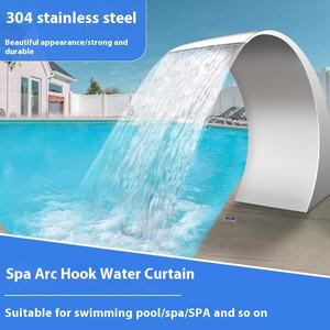 BloneDolphin Fontaine d'eau électrique extérieure en acier inoxydable, cascade, pulvérisateur de <span class=keywords><strong>piscine</strong></span>, <span class=keywords><strong>rideau</strong></span> d'eau à crochet en arc, modèle 304 - Product Image 5