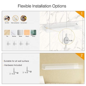 Estante <span class=keywords><strong>de</strong></span> Baño <span class=keywords><strong>de</strong></span> Acrílico Transparente <span class=keywords><strong>de</strong></span> 16.5 Pulgadas, <span class=keywords><strong>Estantes</strong></span> <span class=keywords><strong>de</strong></span> Baño <span class=keywords><strong>para</strong></span> Montar en la Pared, Organizador <span class=keywords><strong>de</strong></span> <span class=keywords><strong>Ducha</strong></span> - Product Image 3