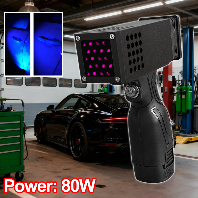 UV Detection Lamp 80W High-power 365nm 3400mAh Rechargeable Portable Car Body Paint Atomic Ash Putty Flaw Detection UV Lamp