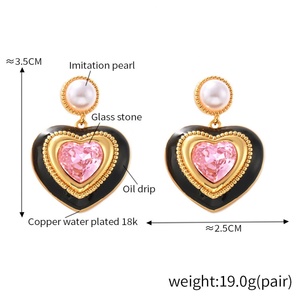 18K Trendy Fashion Love-Shape Hypoallergenic Brass <b>Earrings</b> High Quality <b>Crystal</b> Jewelry Diamonds Zircons for Women for Weddings - Product Image 3