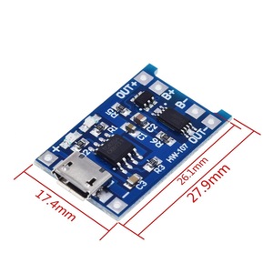 Tp4056 Lipo <b>Battery</b> Charger Board <b>3.7V</b> 4.2V 1A With Overcharge Protection For 18650 Cell HW-107 - Product Image 1