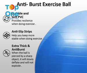 TopOne Logo personnalisé 45-75cm antidéflagrant et antidérapant équilibre exercice Pilates Yoga balle - Product Image 4
