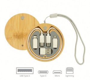 Eco-Friendly Wood Grain USB <b>Cable</b> | Sustainable Custom <b>Charging</b> <b>Cable</b> | Bulk Order for Corporate Gifts - Product Image 2