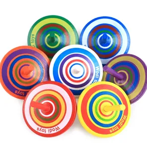 Prix bon marché Spinning Toy Rainbow Gyro Spinner en bois pour les enfants