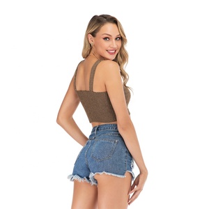 Pull En Tricot Femmes Gilet Sexy <span class=keywords><strong>Crop</strong></span> <span class=keywords><strong>Top</strong></span> Mode <span class=keywords><strong>Col</strong></span> en <span class=keywords><strong>V</strong></span> Profond Sans Manches Mince Pull femmes débardeurs - Product Image 2