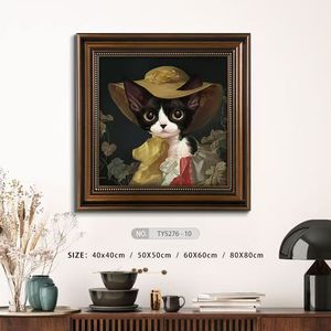 Novità pittura su tela per gatti ispirata a ritratti di fama mondiale per la decorazione di interni e regali divertenti per animali domestici - Product Image 3