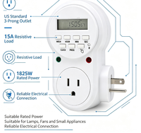 Enchufe Temporizador Digital Estándar de EE. UU. de 110 V, Programable con Ciclo de 7 Días, para Luz UV, Función de Apagado Automático, Enchufe Estadounidense