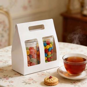 Bolsas de Papel Kraft Blancas Biodegradables y Ecológicas Personalizables con Asas Troqueladas para Dulces - Product Image 6